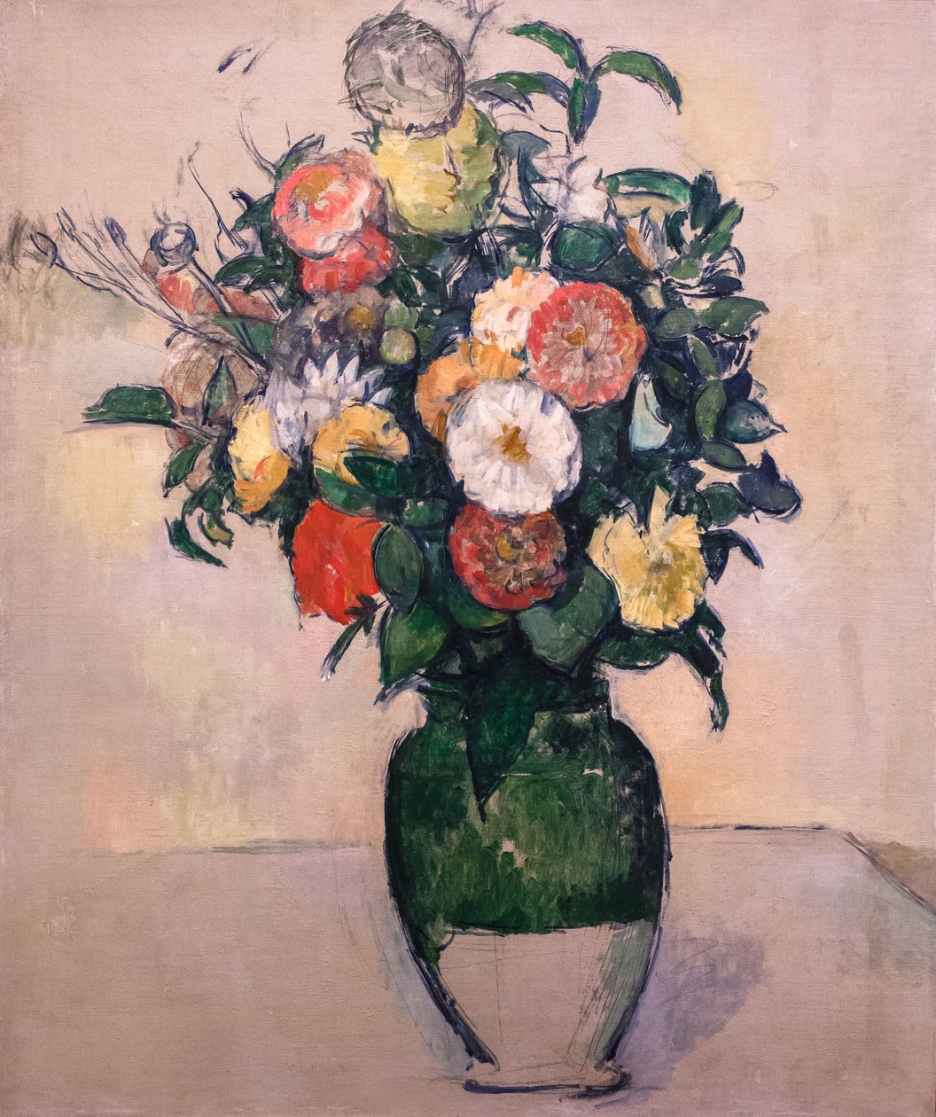 Fleurs dans un vase vert - Paul Cezanne
