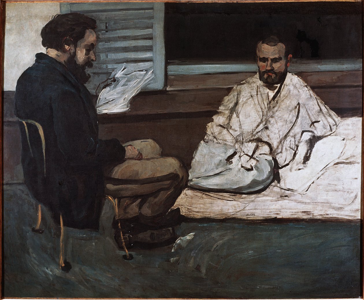 Paul Alexis lisant un manuscrit à Émile Zola - Paul Cézanne