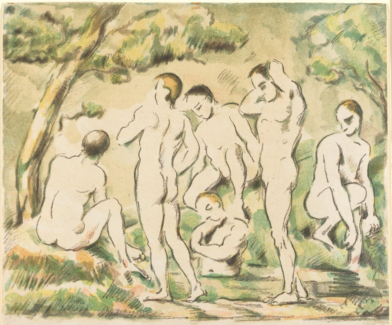 Les Baigneuses (petite planche) - Paul Cézanne