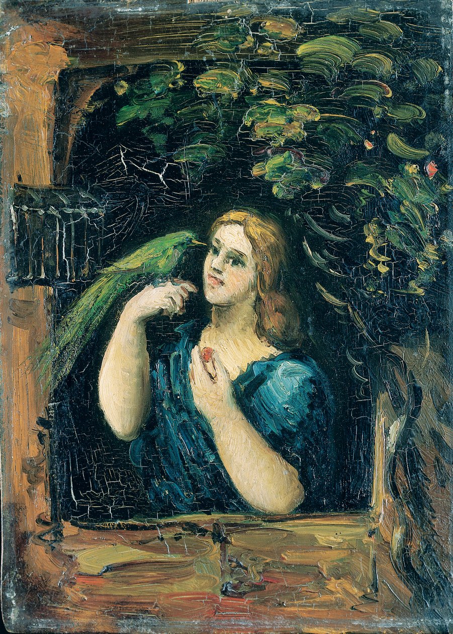 Femme avec un perroquet (La Femme au perroquet) - Paul Cézanne