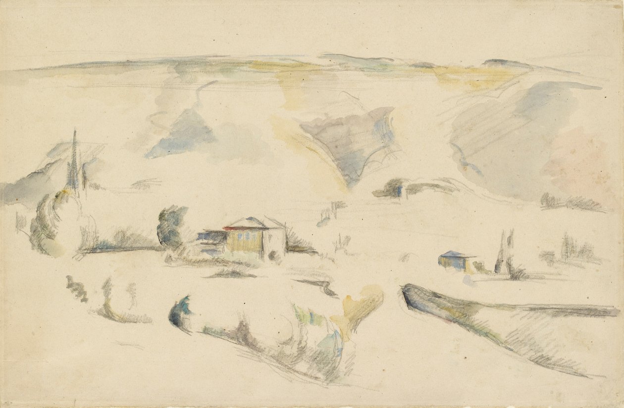 Vue à travers une vallée, fin du 19ème siècle - Paul Cézanne