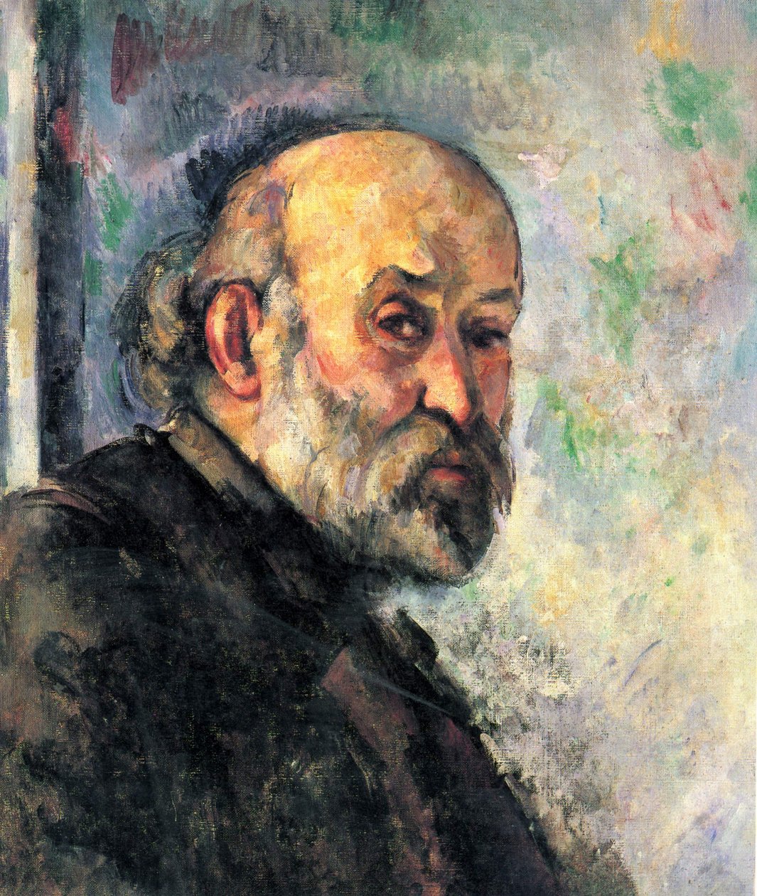 Autoportrait sur fond bleu - Paul Cézanne