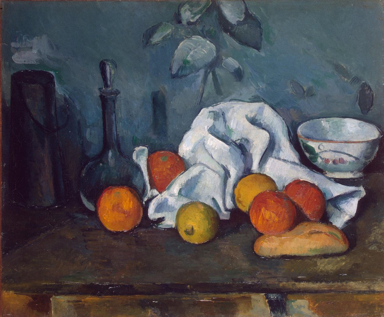 French: Boîte à lait, carafe et bol Boîte à lait, carafe et bol - Paul Cézanne