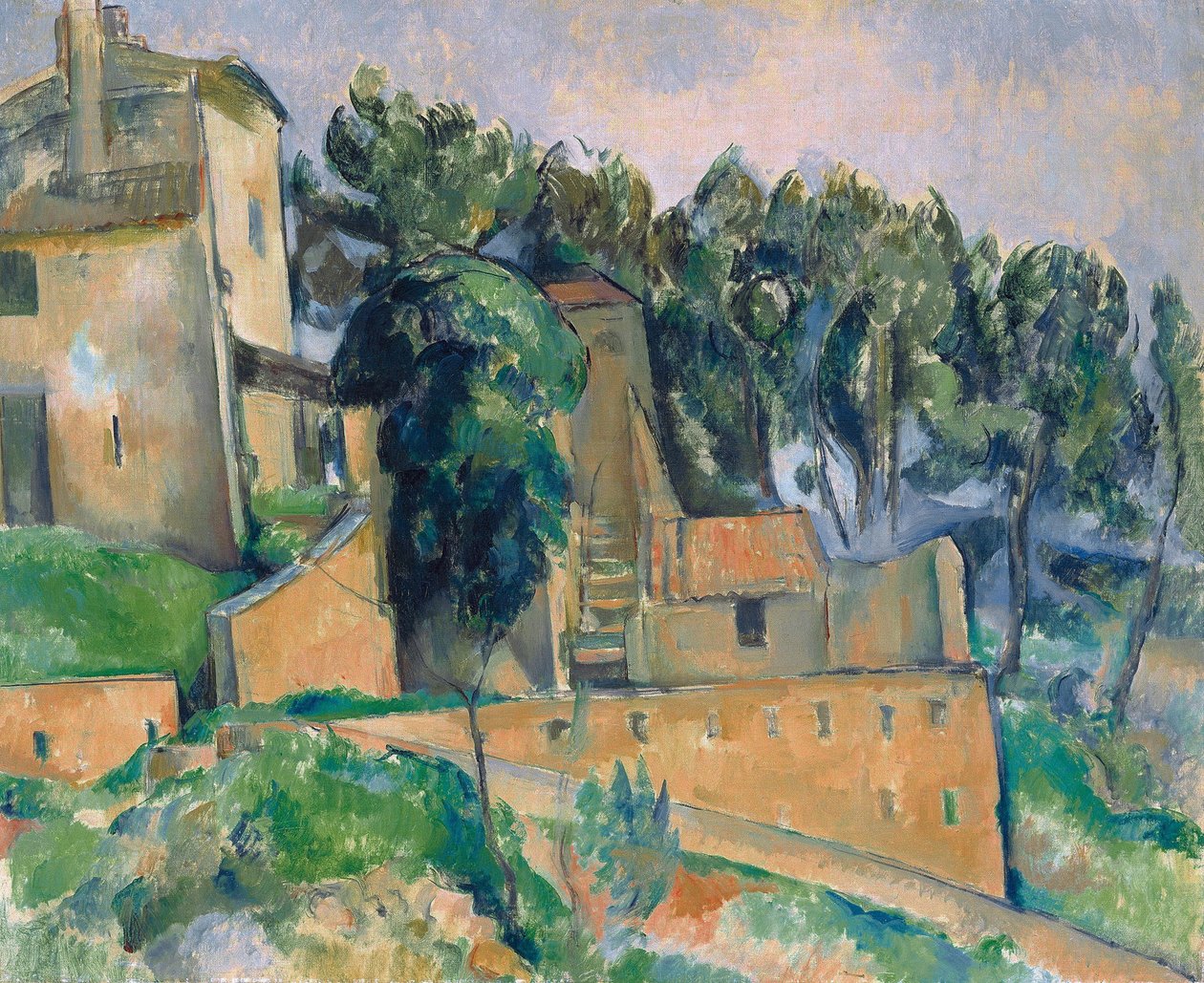French: La Maison de Bellevue House in Bellevue - Paul Cézanne