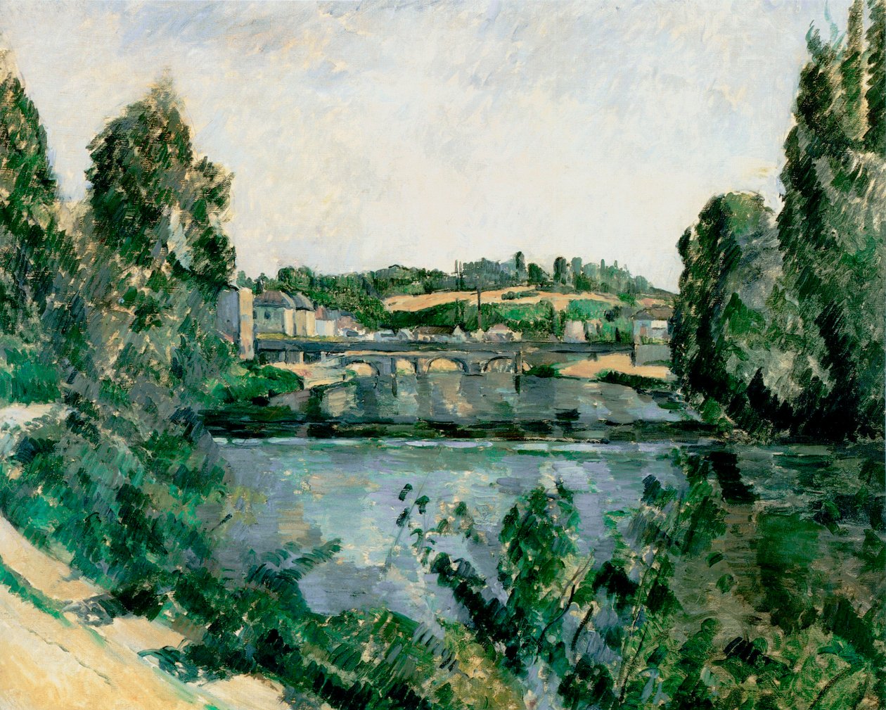 French: Le Pont et le déversoir à Pontoise The Bridge and Dam at Pontoise (Le Pont et le déversoir à Pontoise) - Paul Cézanne
