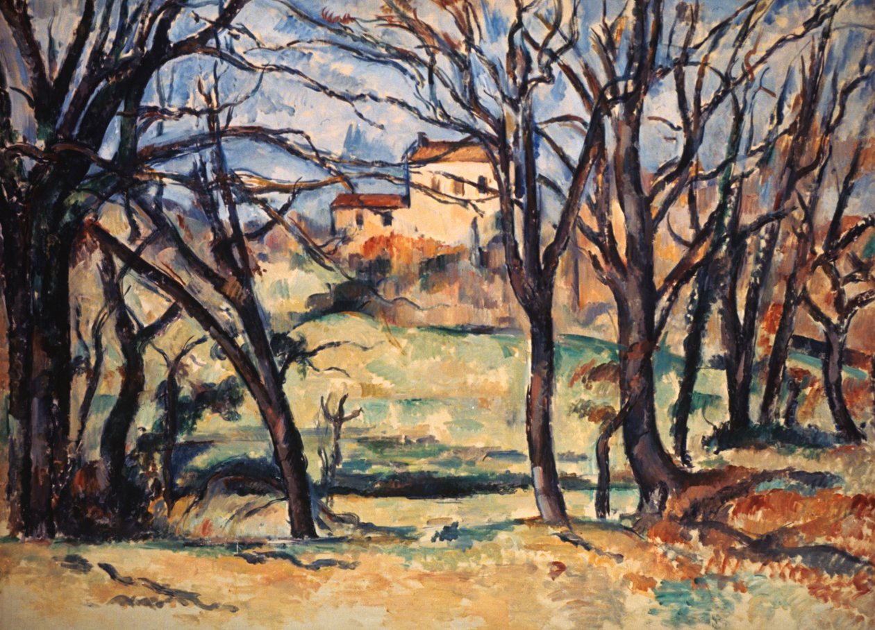 Maison derrière les arbres sur la route de Tholonet, c1885 - Paul Cézanne