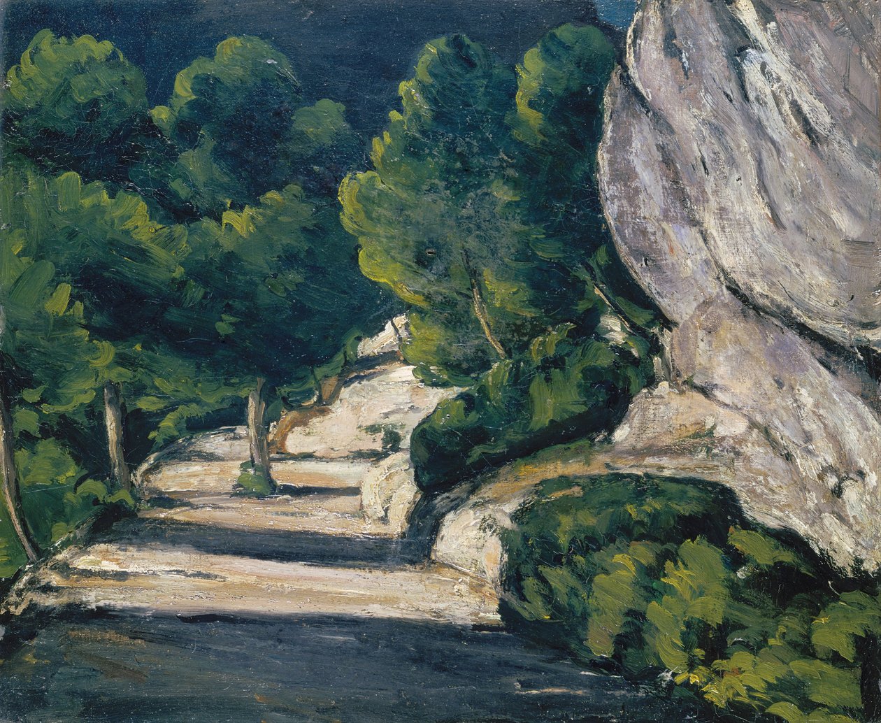 Paysage. Route avec des arbres dans les montagnes Rocheuses - Paul Cézanne