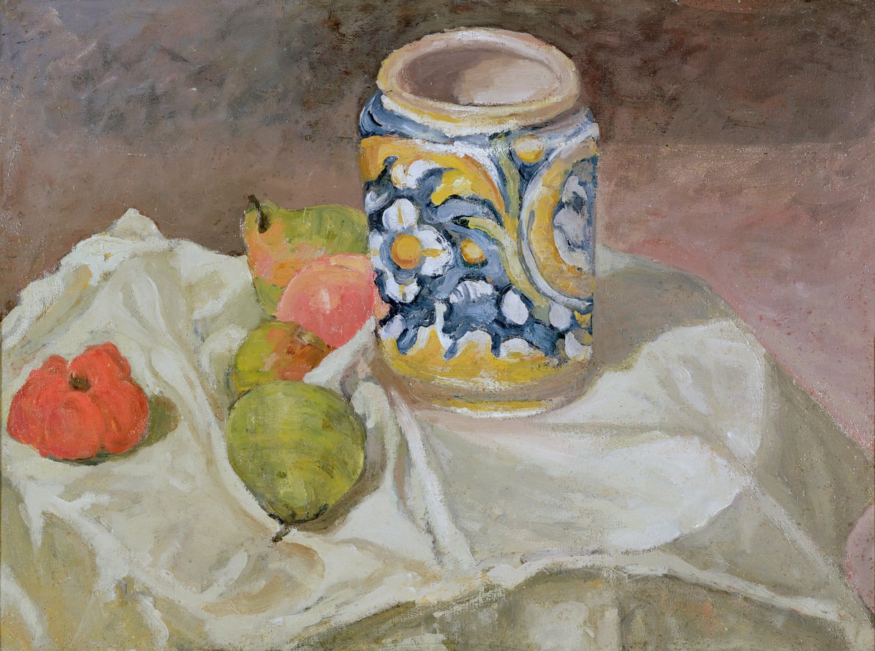 Nature morte avec poterie italienne - Paul Cézanne