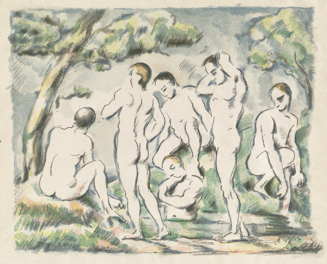 Les Baigneurs (Petite plaque) - Paul Cézanne