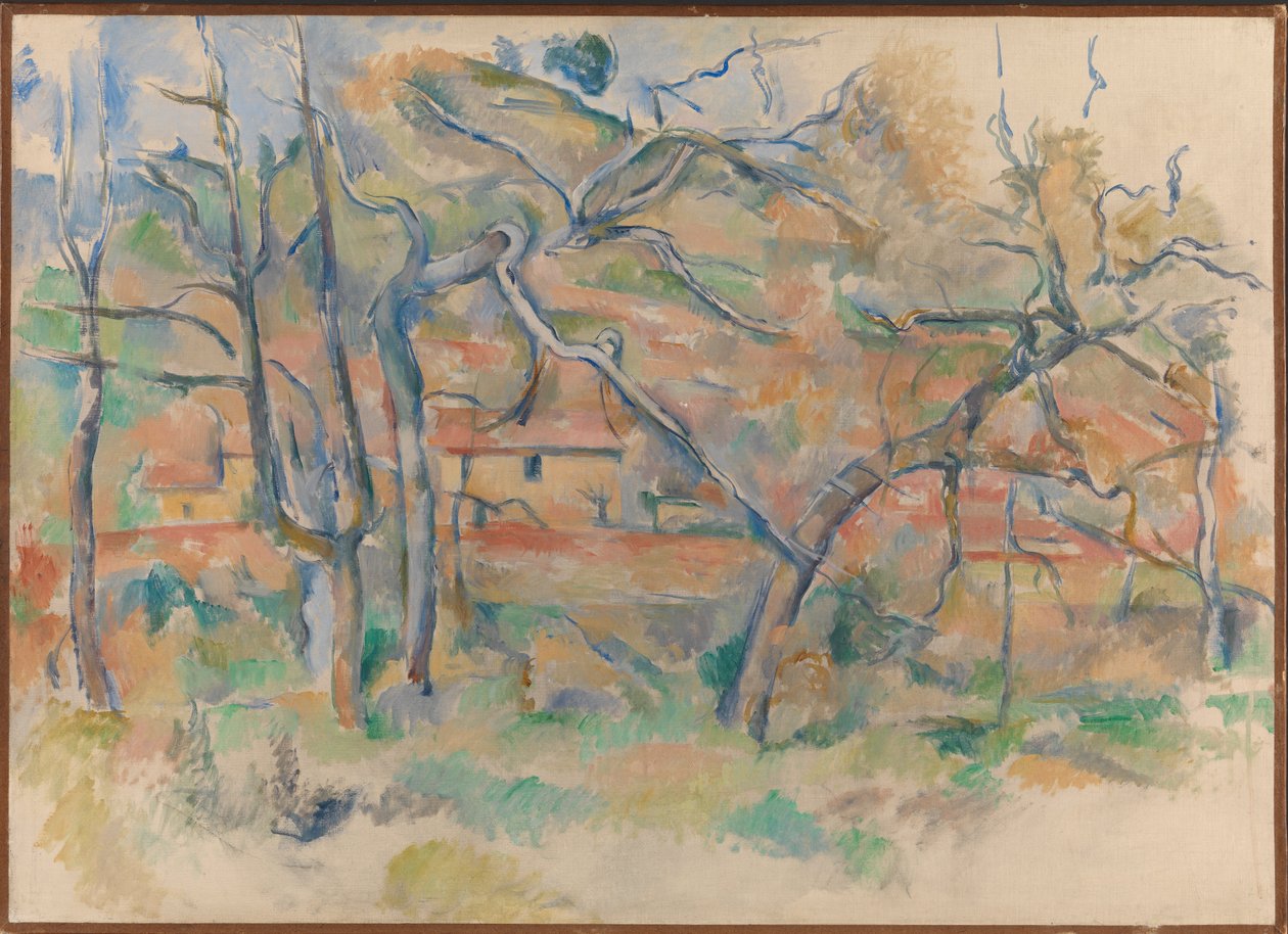 Arbres et maison, Provence - Paul Cézanne
