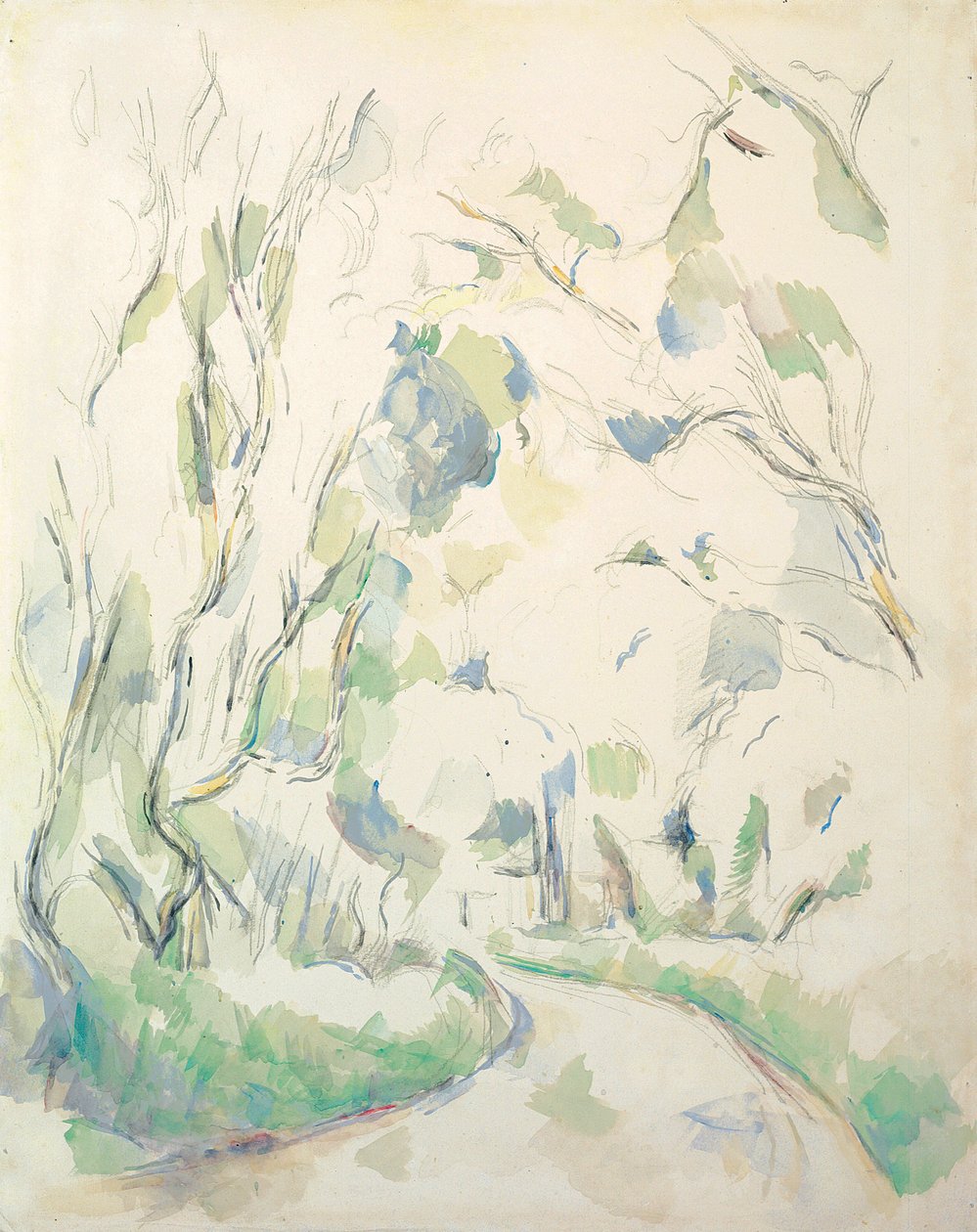 Puits et route tournante dans le parc de Château Noir, c.1900 - Paul Cézanne