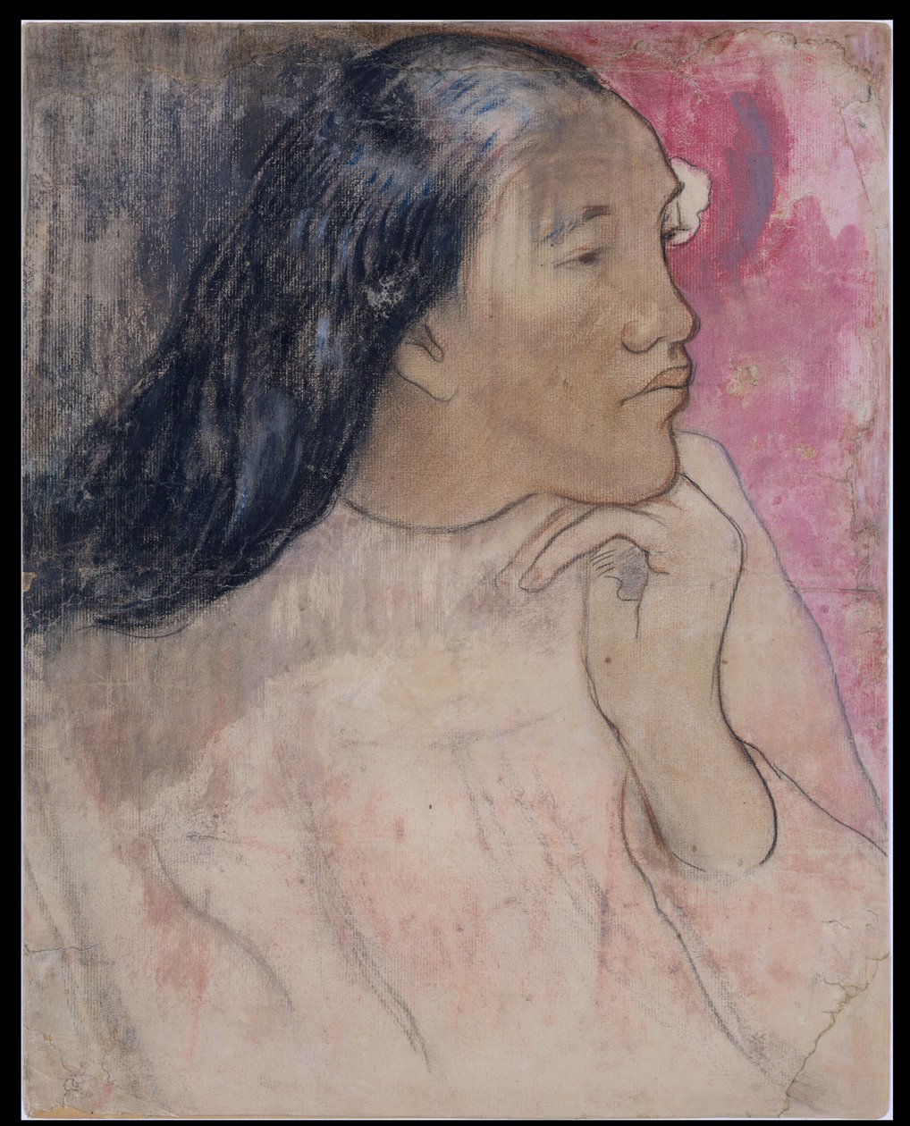 Une Tahitienne avec une fleur dans les cheveux - Paul Gauguin
