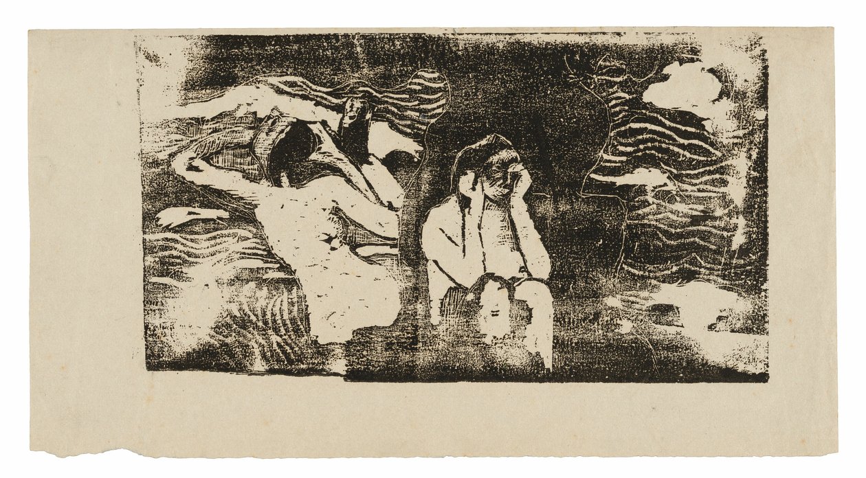 Aux Roches Noires, de la suite de gravures sur bois tardives - Paul Gauguin