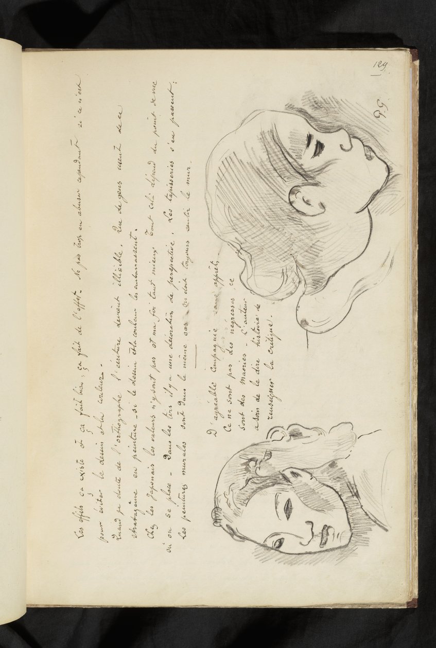 Avant et après - texte et deux dessins de la tête d