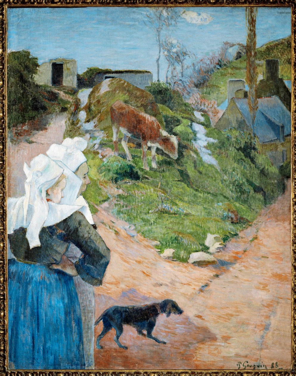 Bretonnes et Veau (oil on canvas) - Paul Gauguin