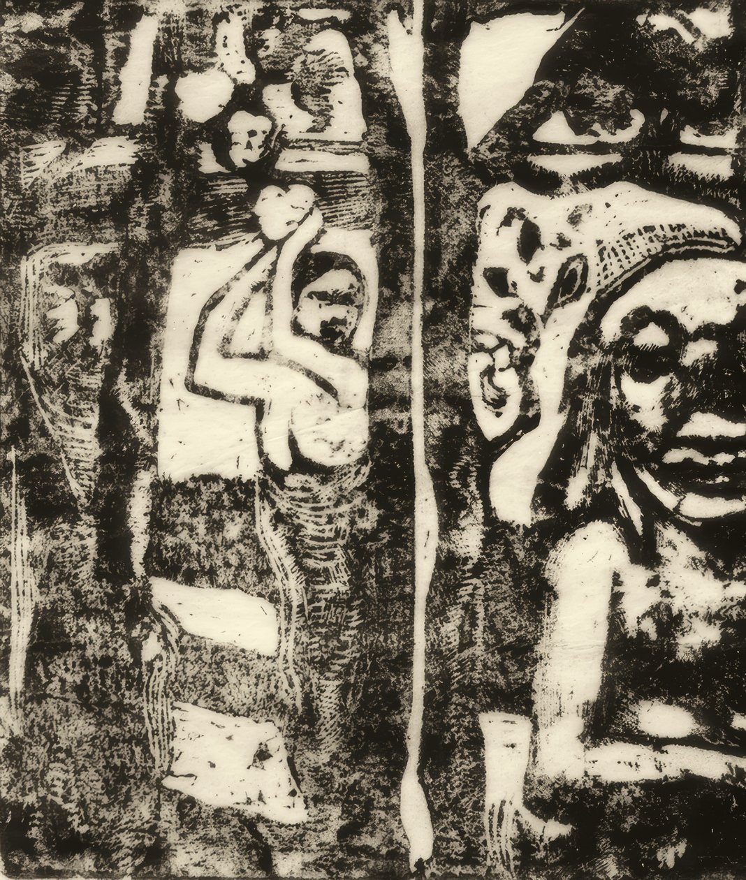 Femme cueillant des fruits et Oviri - Paul Gauguin