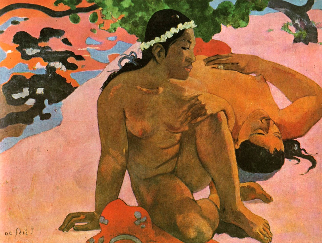 Français :  Aha oe Feii (Quoi ! Tu es jaloux ) Aha Oe Feii  - Paul Gauguin