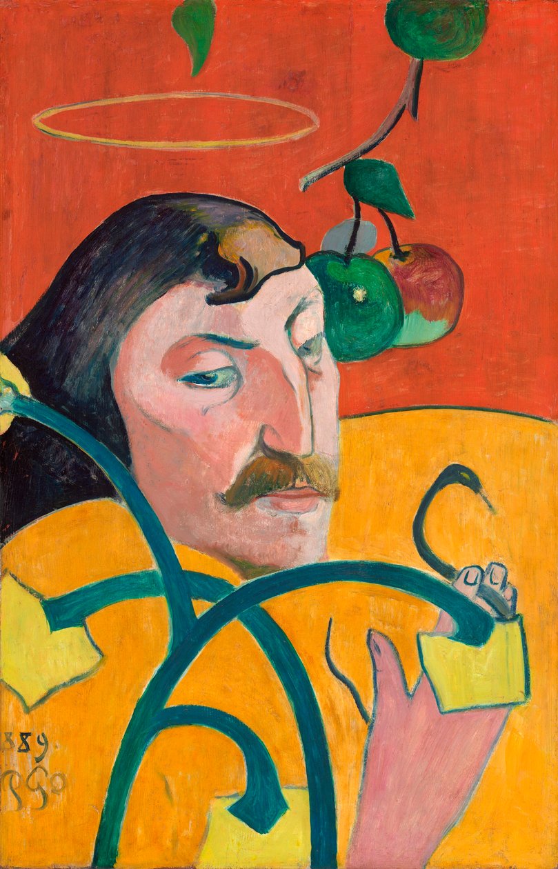 French: Autoportrait-charge, ou Autoportrait au nimbe Self-Portrait with Halo - Paul Gauguin