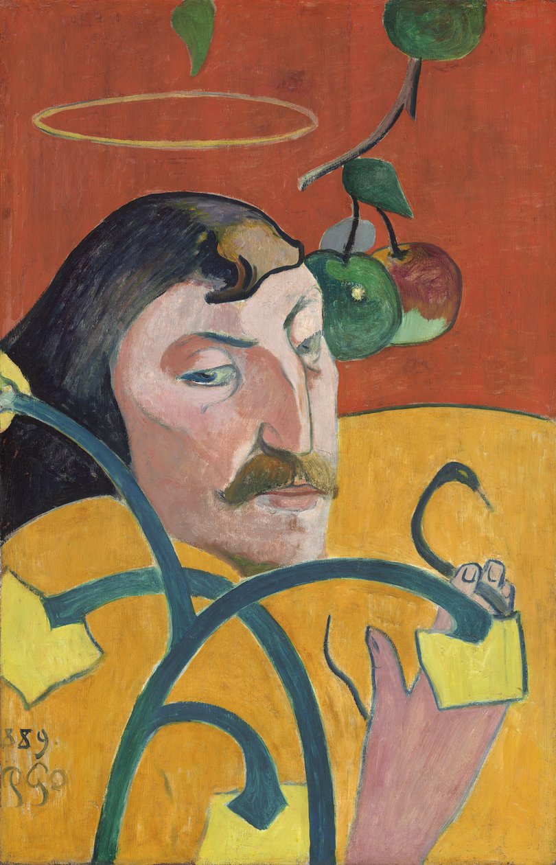 French: Autoportrait-charge, ou Autoportrait au nimbe Self-Portrait with Halo - Paul Gauguin