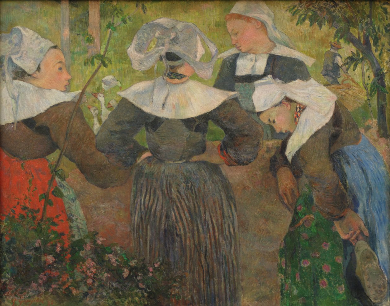 French: Bretonnes causant, ou La Danse des quatre Bretonnes Four Bretonnes Women - Paul Gauguin
