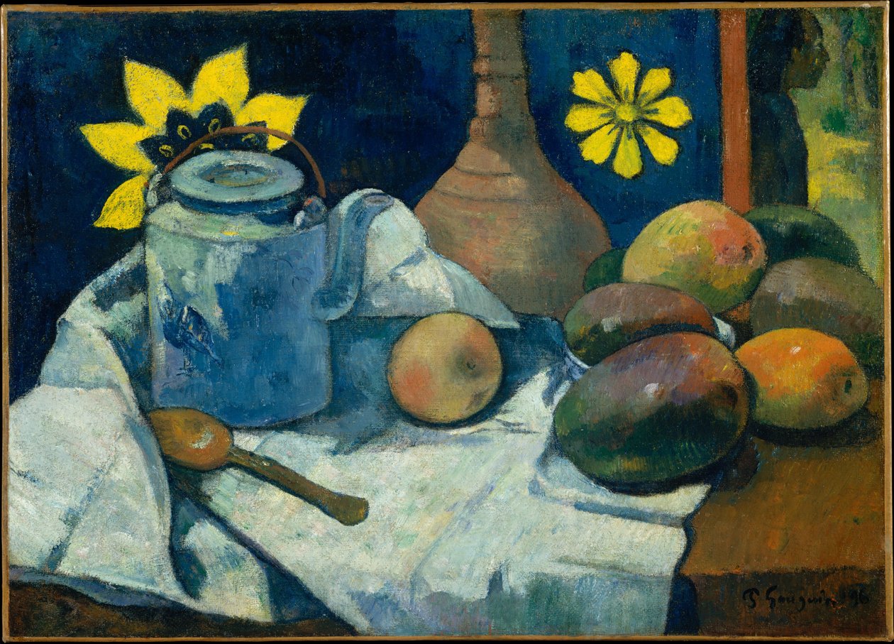 Français :  La Théière et les fruits Nature morte avec théière et fruits - Paul Gauguin