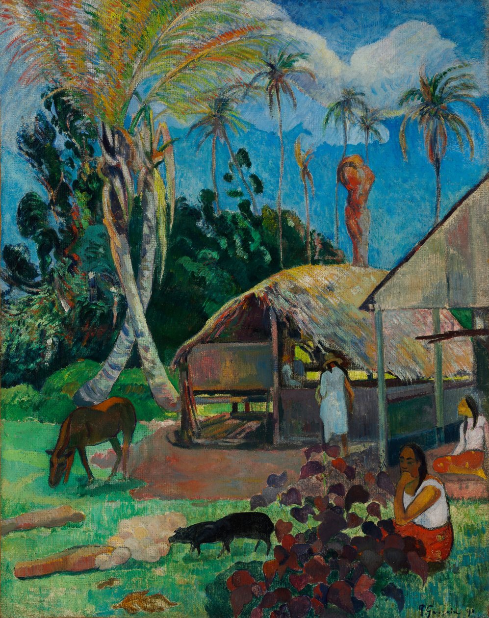 French: Les pourceaux noirs The Black Pigs - Paul Gauguin