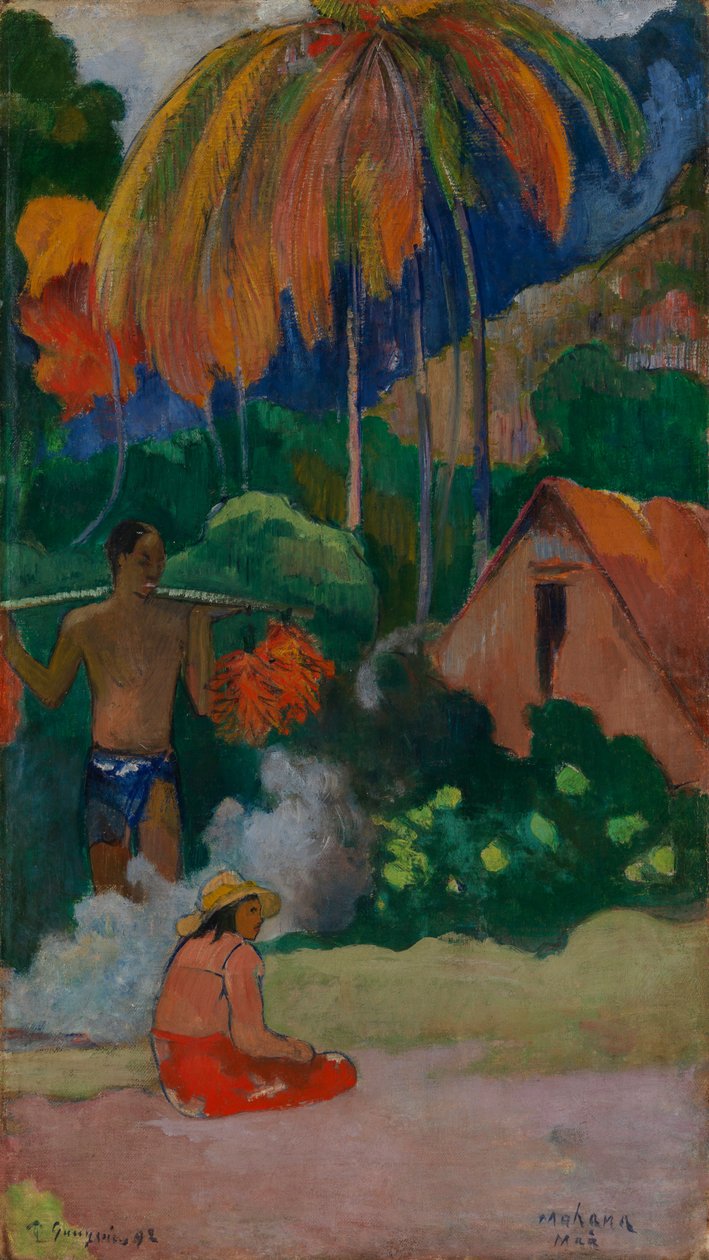 Paysage à Tahiti (Mahana Maà) - Paul Gauguin