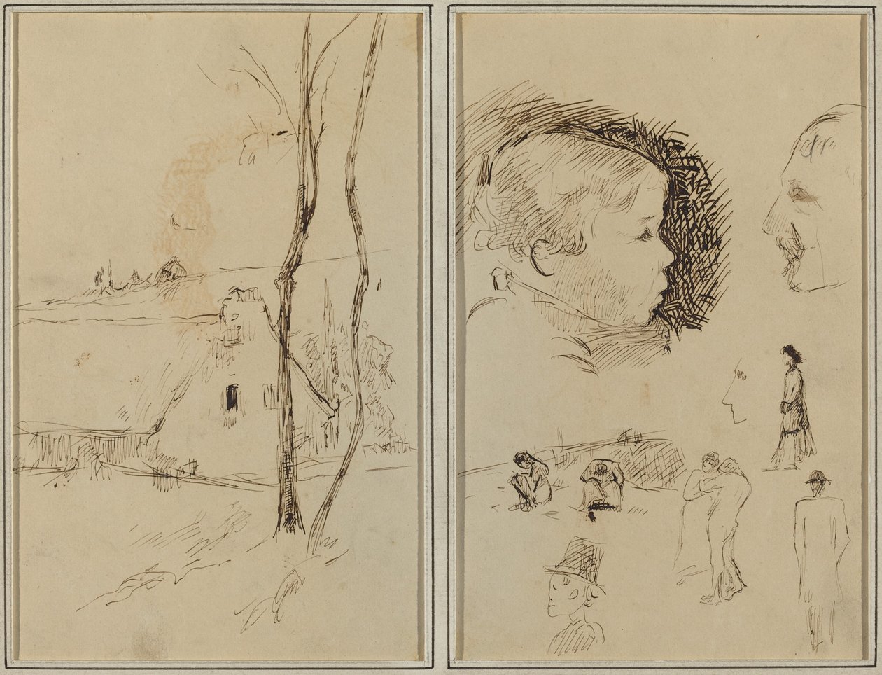 Paysage avec un cottage; Profil de garçon, Profil d
