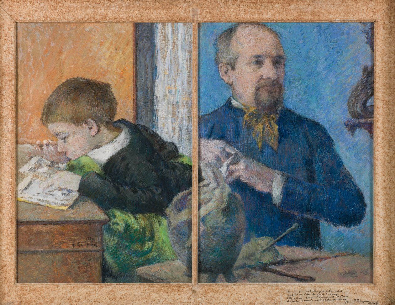 Le sculpteur Aubé et son fils, Emile - Paul Gauguin
