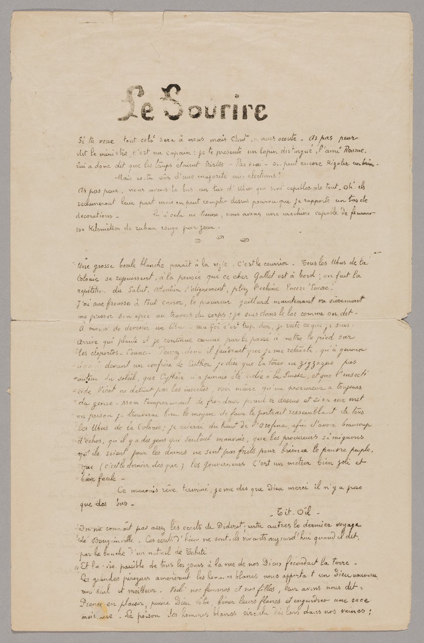 Le sourire : Journal sérieux, nov. 1899 - Paul Gauguin