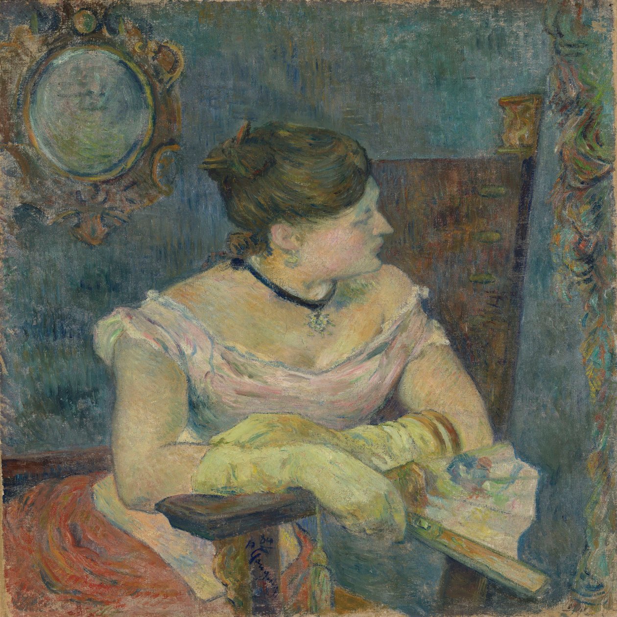 Mette Gauguin en robe de soirée - Paul Gauguin