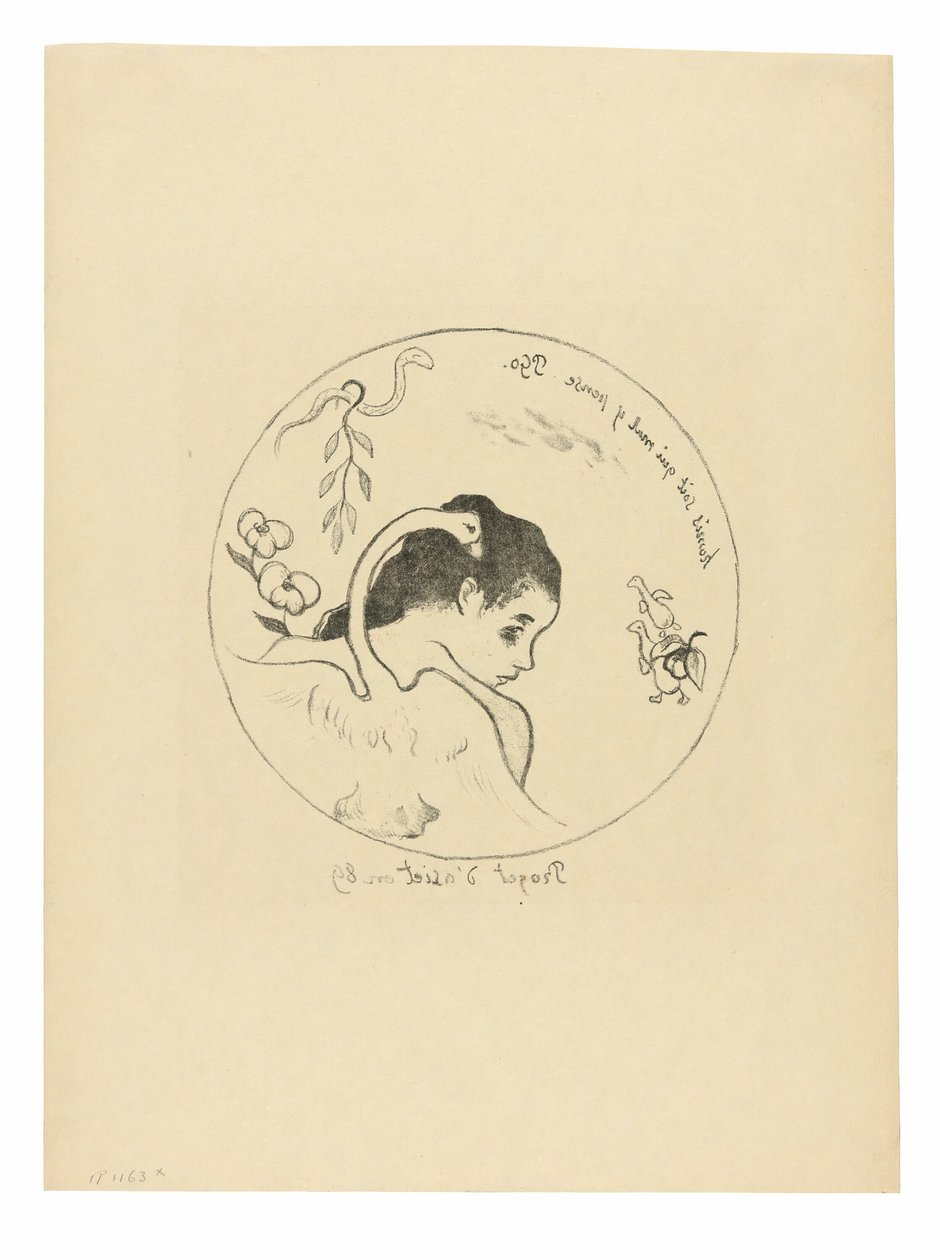 Projet d’assiette (Leda), frontispice de la Suite Volpini - Paul Gauguin