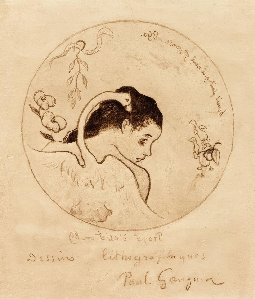 Projet pour une assiette – Léda et le cygne - Paul Gauguin
