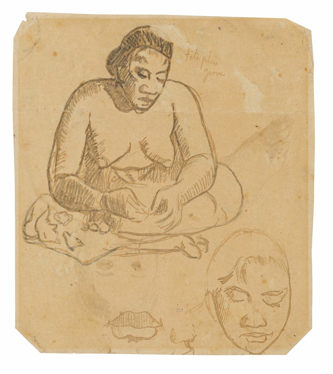 Femme tahitienne assise (recto); Femme tahitienne debout (verso) - Paul Gauguin
