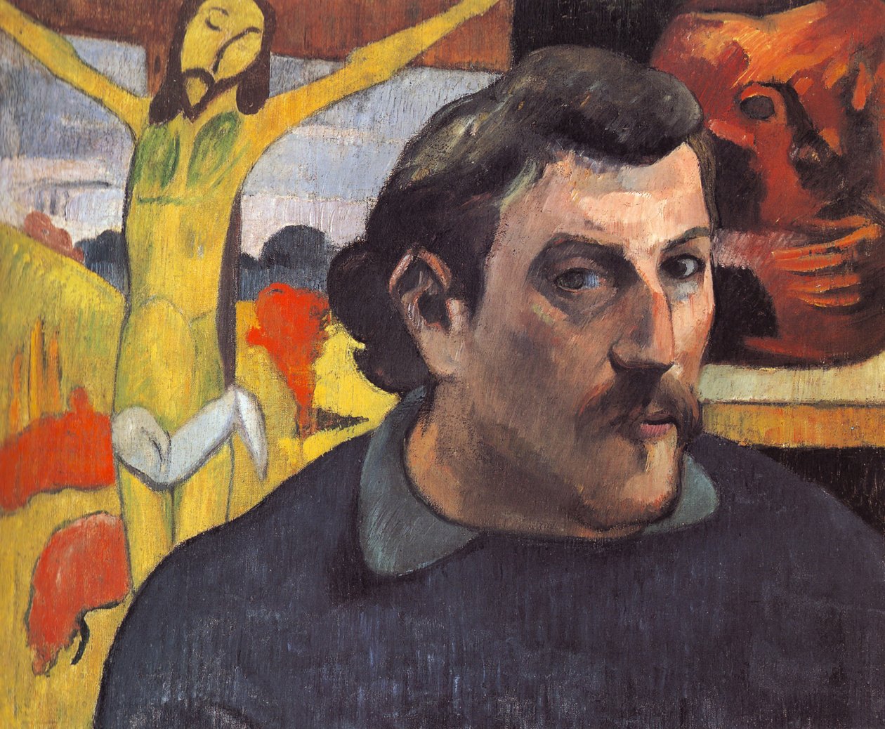 Autoportrait avec le Christ jaune - Paul Gauguin