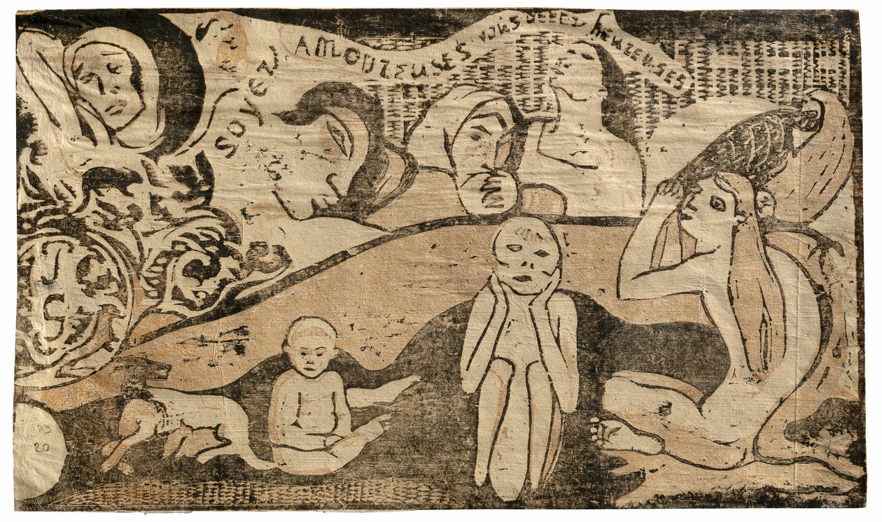 Soyez amoureuses, vous serez heureuses, de la Suite des gravures sur bois tardives - Paul Gauguin
