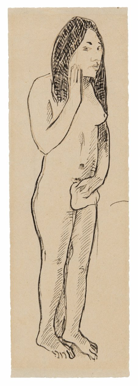 Ève tahitienne (lié à la peinture Parau ne te varua ino) (recto); Fragment d