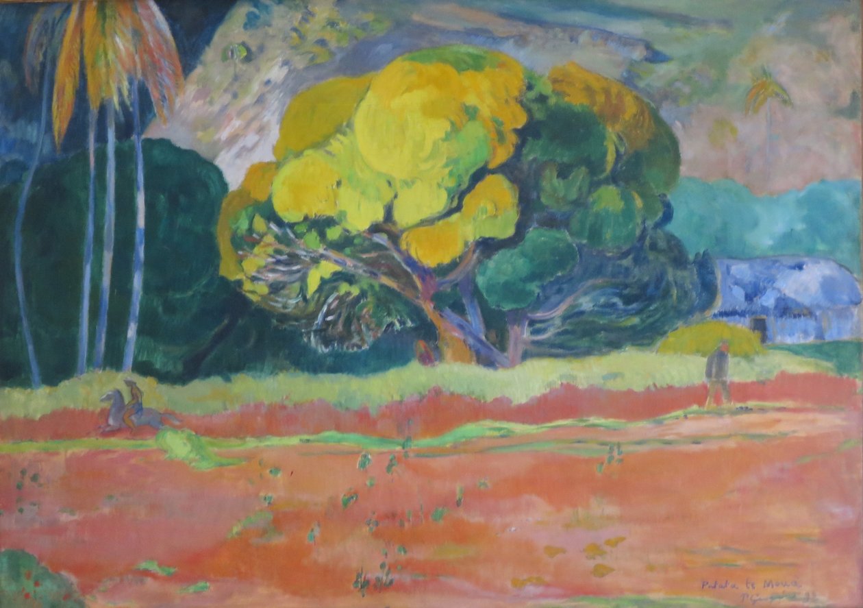 Tahitien :  Fatata te moua Au pied de la montagne - Paul Gauguin