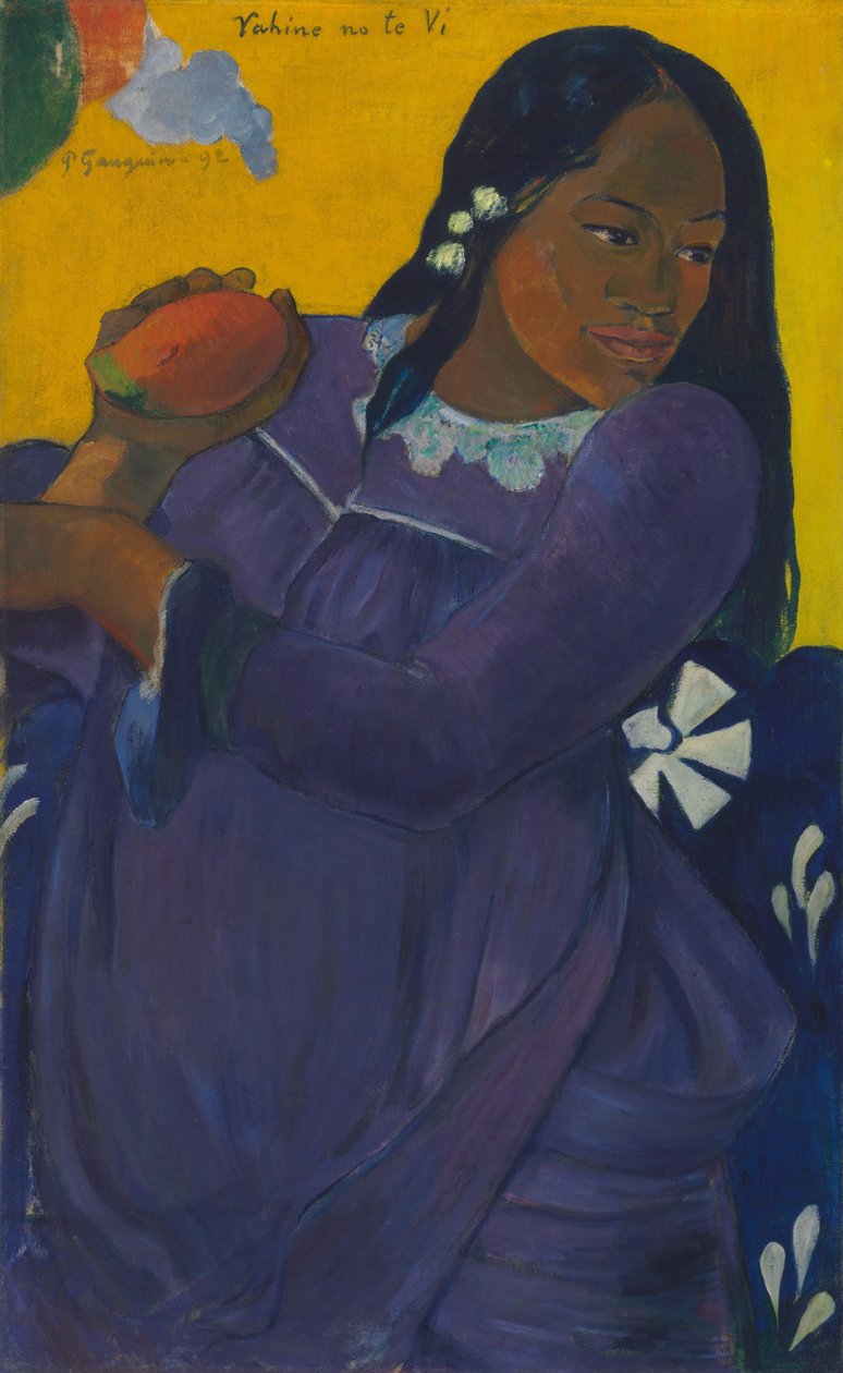 Tahitien :  Vahine no te vi Femme à la mangue - Paul Gauguin