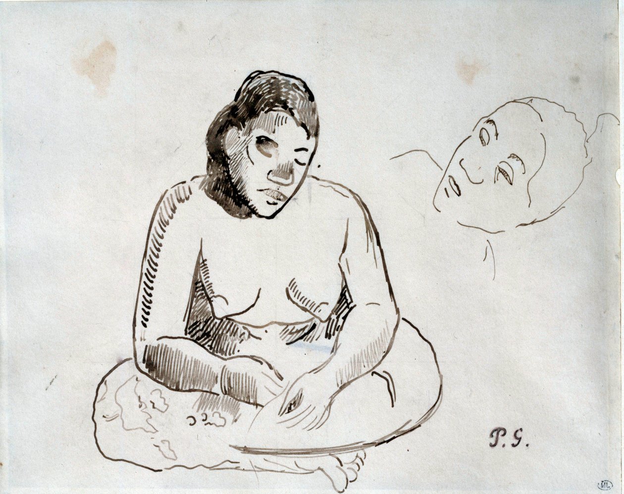Femme tahitienne assise - Paul Gauguin