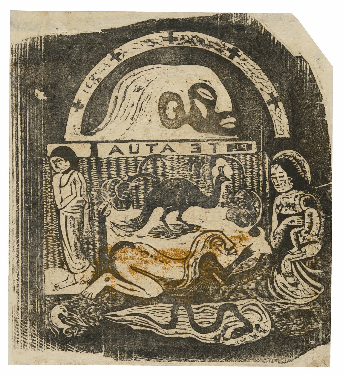 Te atua (Le Dieu), de la Suite des Gravures sur Bois Tardives - Paul Gauguin