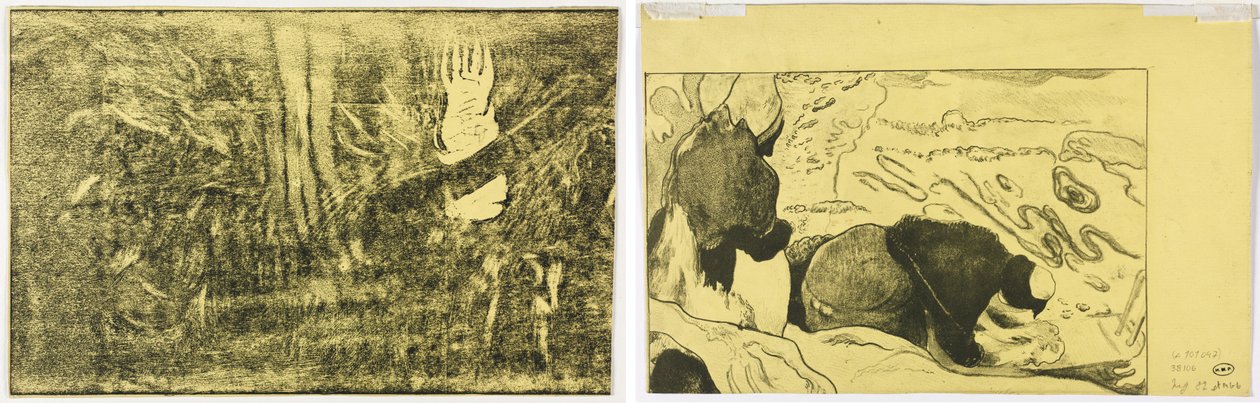 Le Diable parle (Mahna No Varua Ino) (recto); Femmes lavant des vêtements (verso) - Paul Gauguin