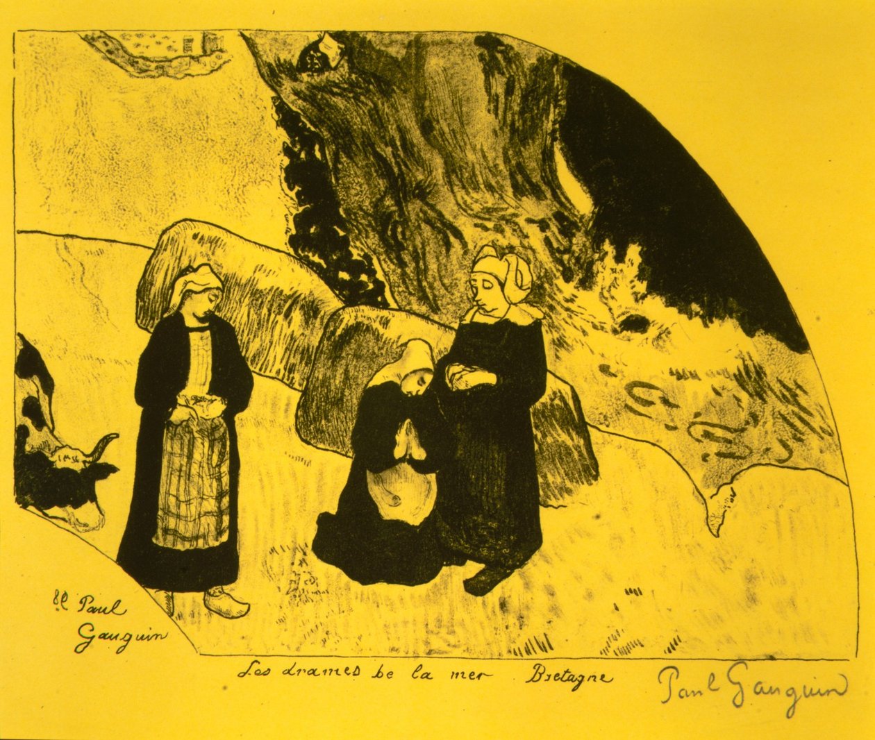Le drame de la mer, Bretagne, de la suite Volpini : Dessins lithographiques, 1889 - Paul Gauguin