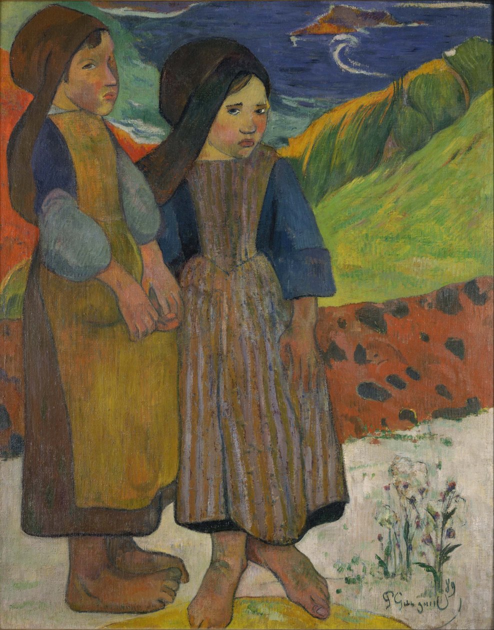 Deux jeunes Bretonnes au bord de la mer - Paul Gauguin