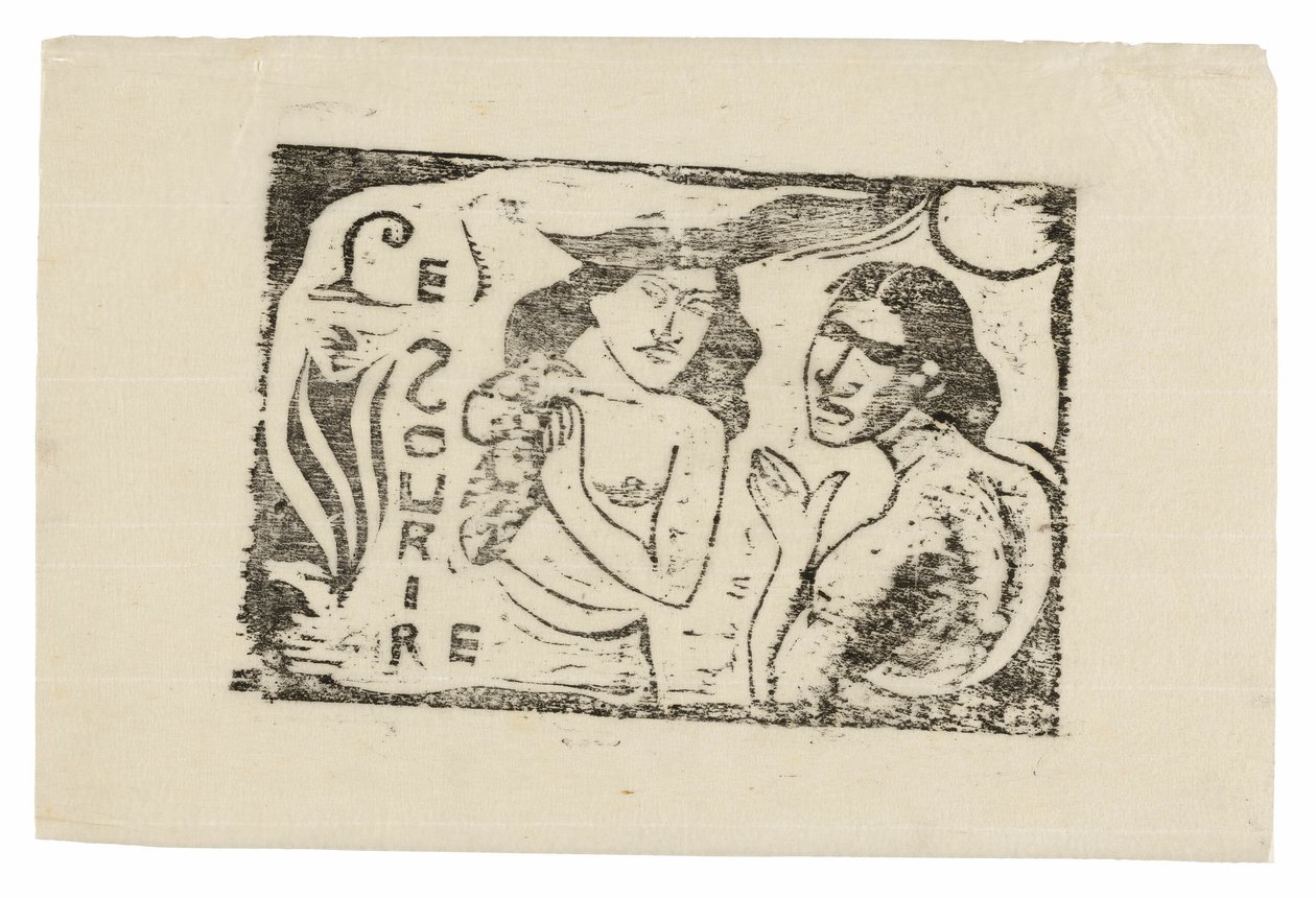 Deux femmes bavardant, en-tête pour Le Sourire - Paul Gauguin