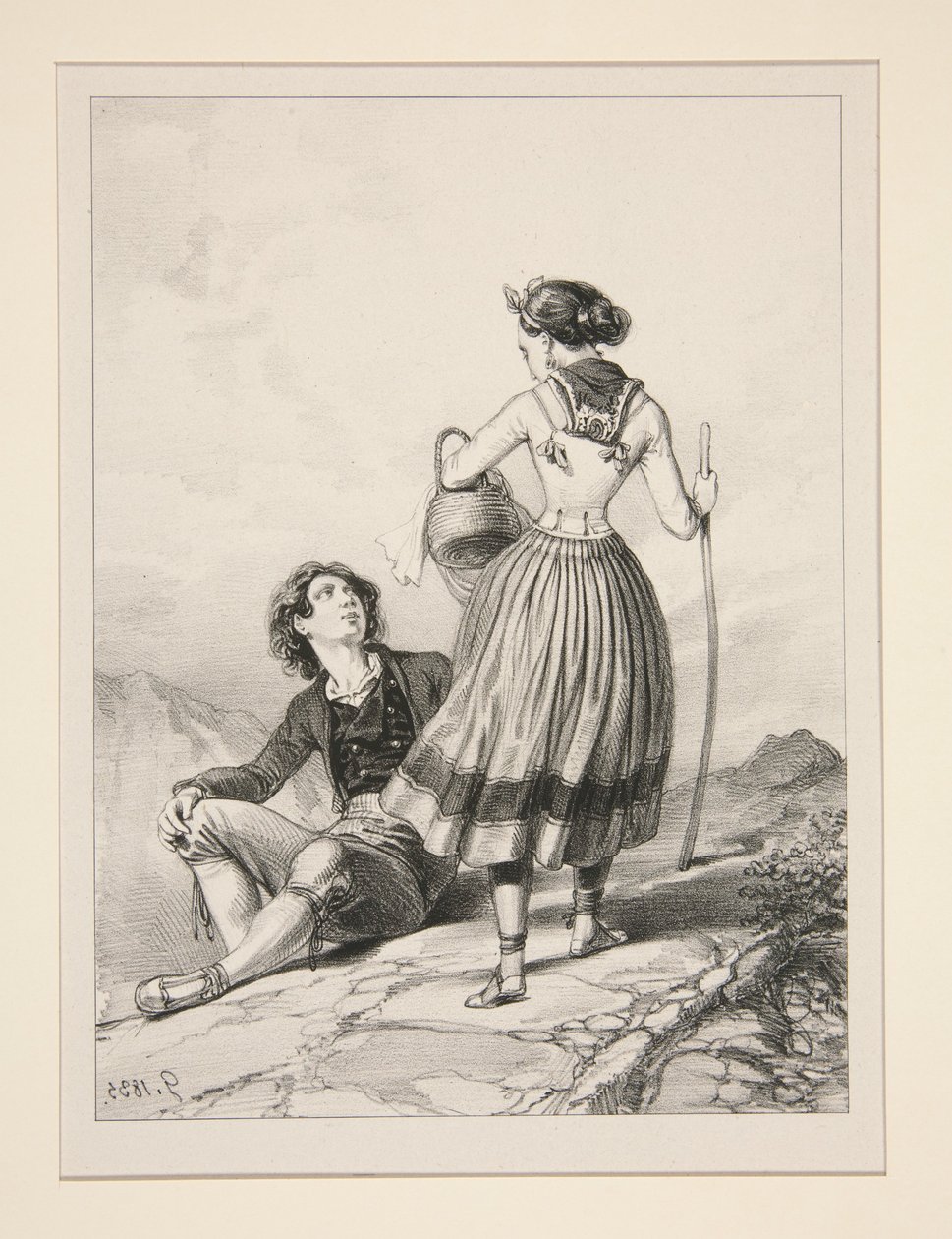 (Rencontre sur la montagne.) - Paul Gavarni