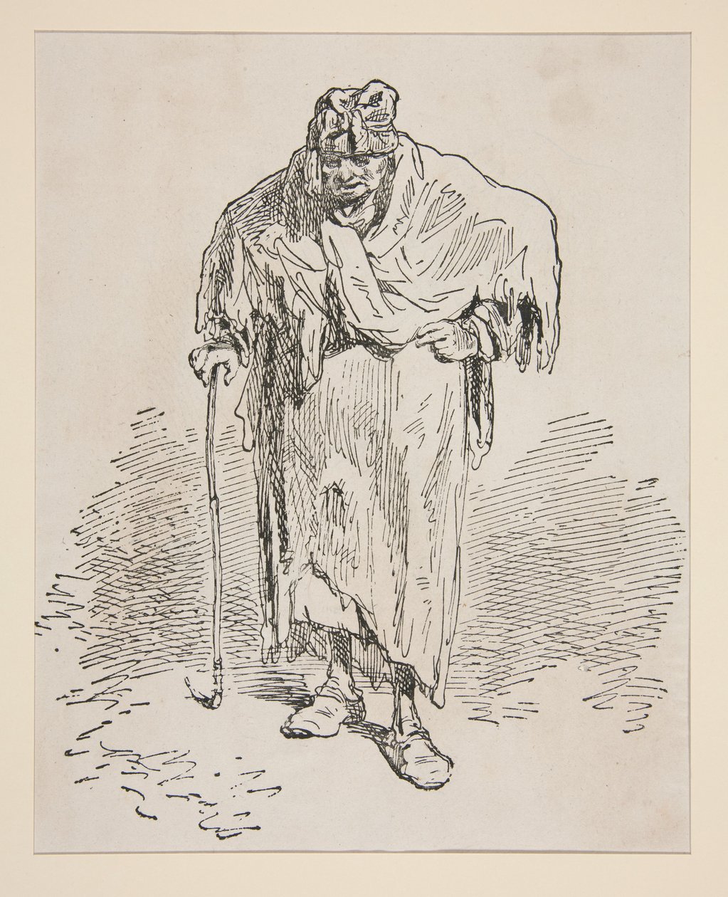 Vieille mendiante - Paul Gavarni