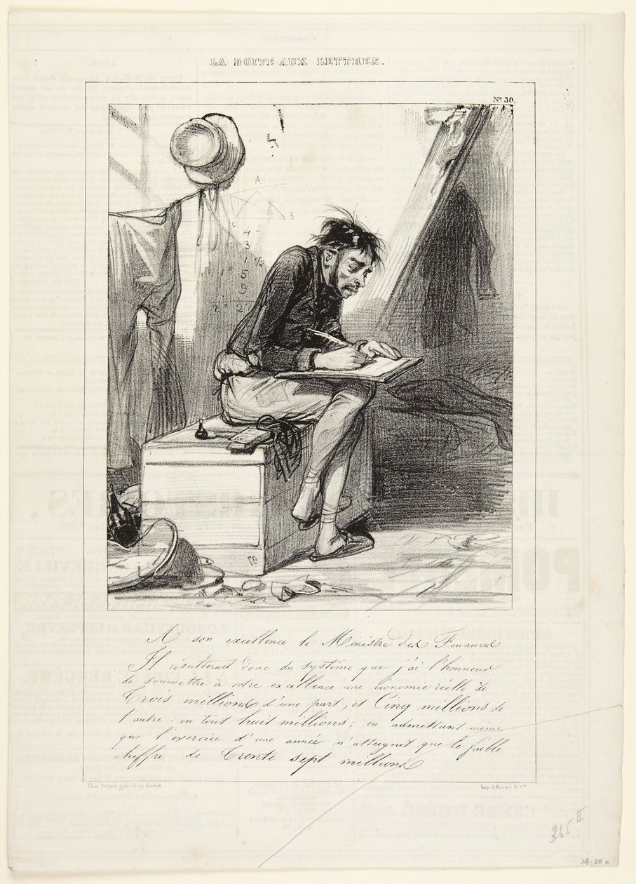 N° 30 de la série : « La Boîte aux lettres » du Charivari - Paul Gavarni