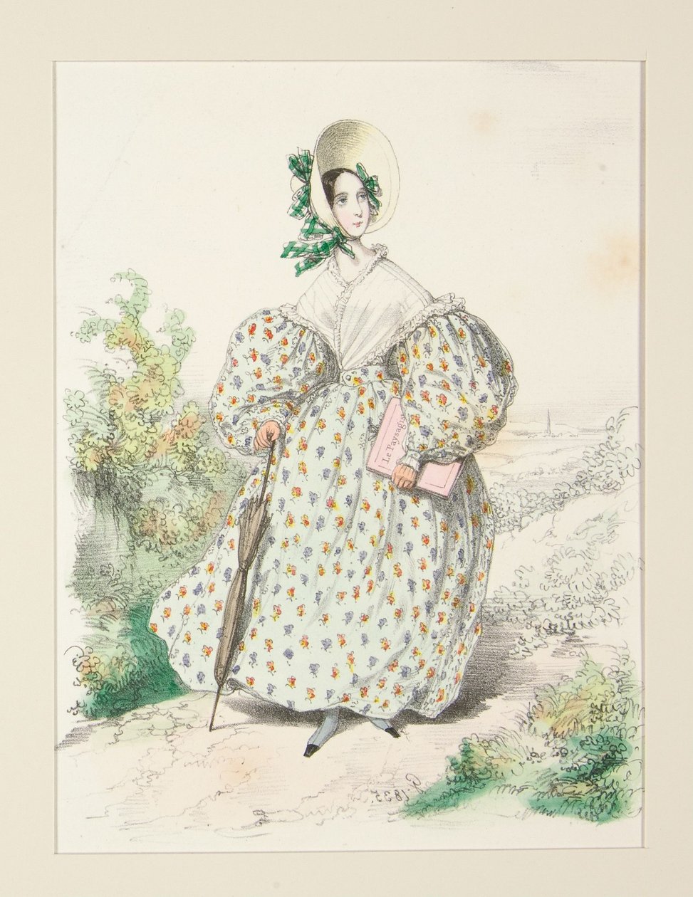 A LA CAMPAGNE. Juillet 1835. Robe de jaconas,... - Paul Gavarni