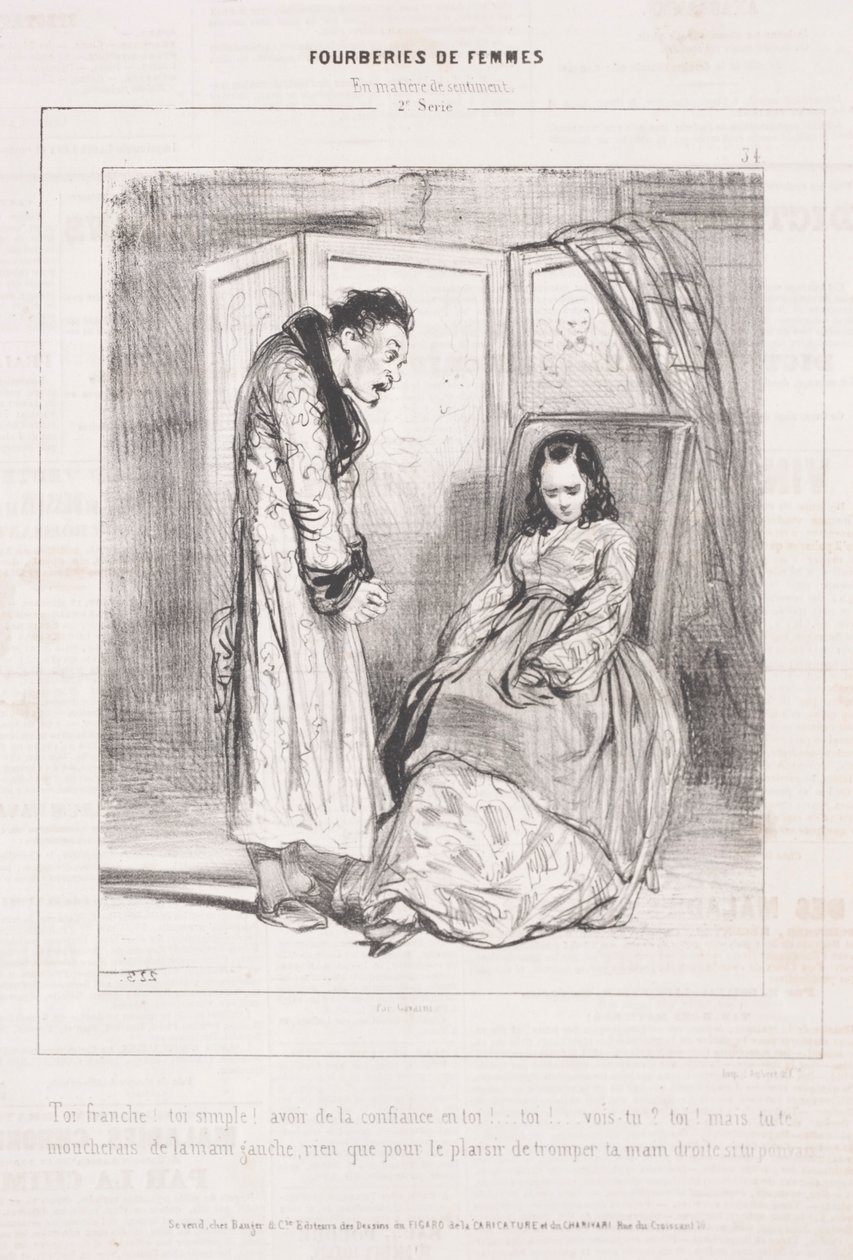 Fourberies de Femmes : En matière de sentiment, 1842 - Paul Gavarni